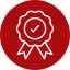 Icone rouge garantie